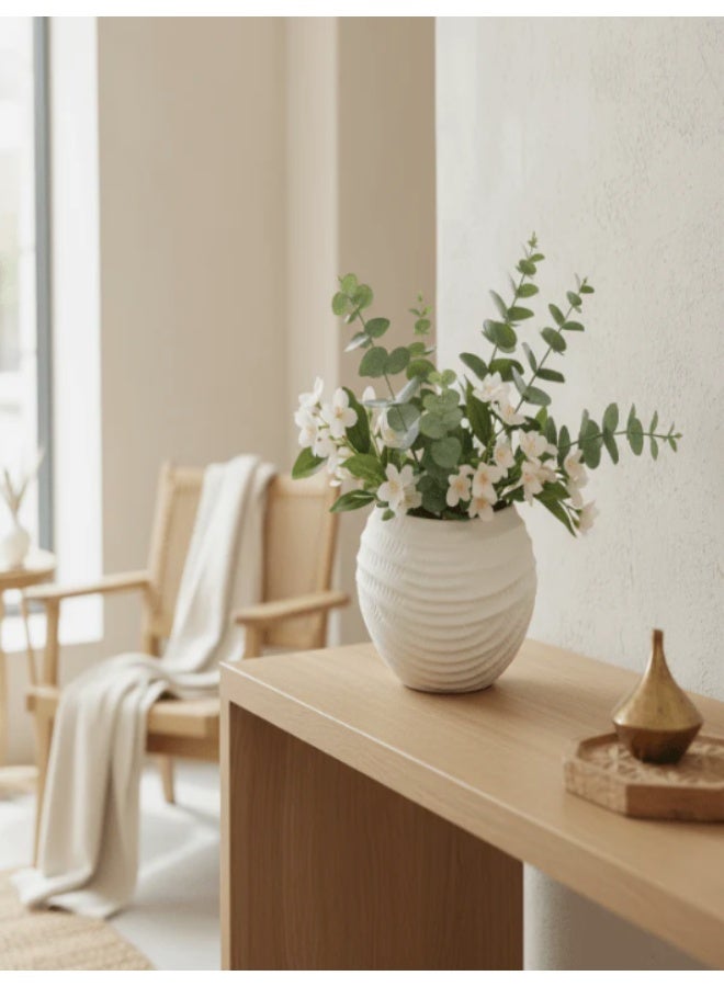 AKDC Premium Modern Ceramic Decorative Vase – Elegant White Unique Sculptural Design, 17 × 12 cm - Image 4